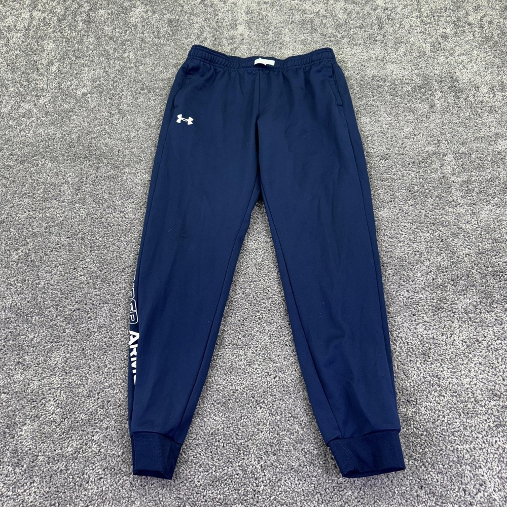 Under Armour Pants Kids XL Blue Knit Jogger Ankle Athletic Gym Training